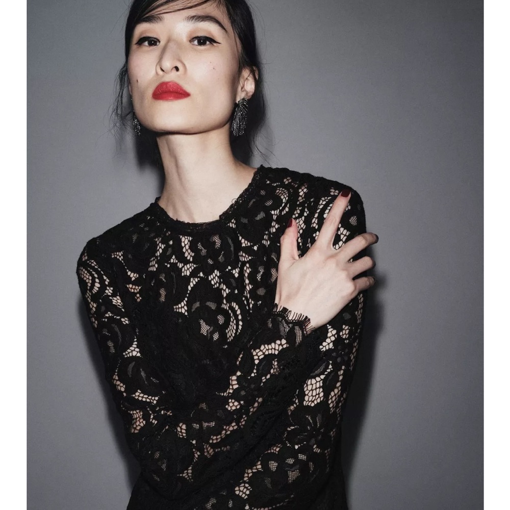 ZARA ZW COLLECTION LIMITED EDITION LACE MIDI DRESS
